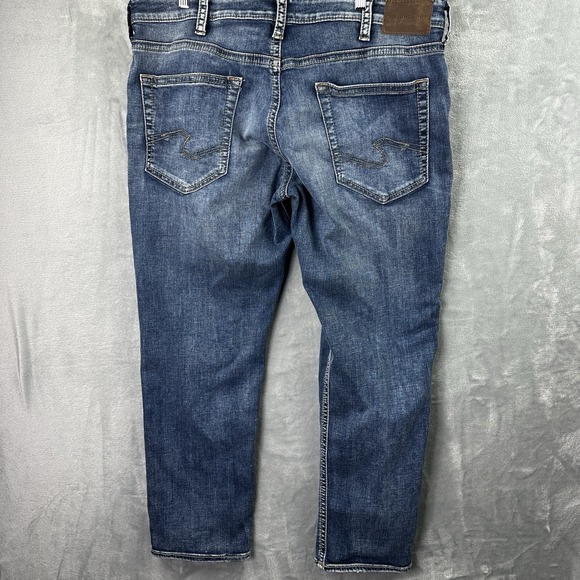 Silver Jeans Co Eddie Mens 40x30 Blue Athletic Fit Tapered - Picture 8 of 12